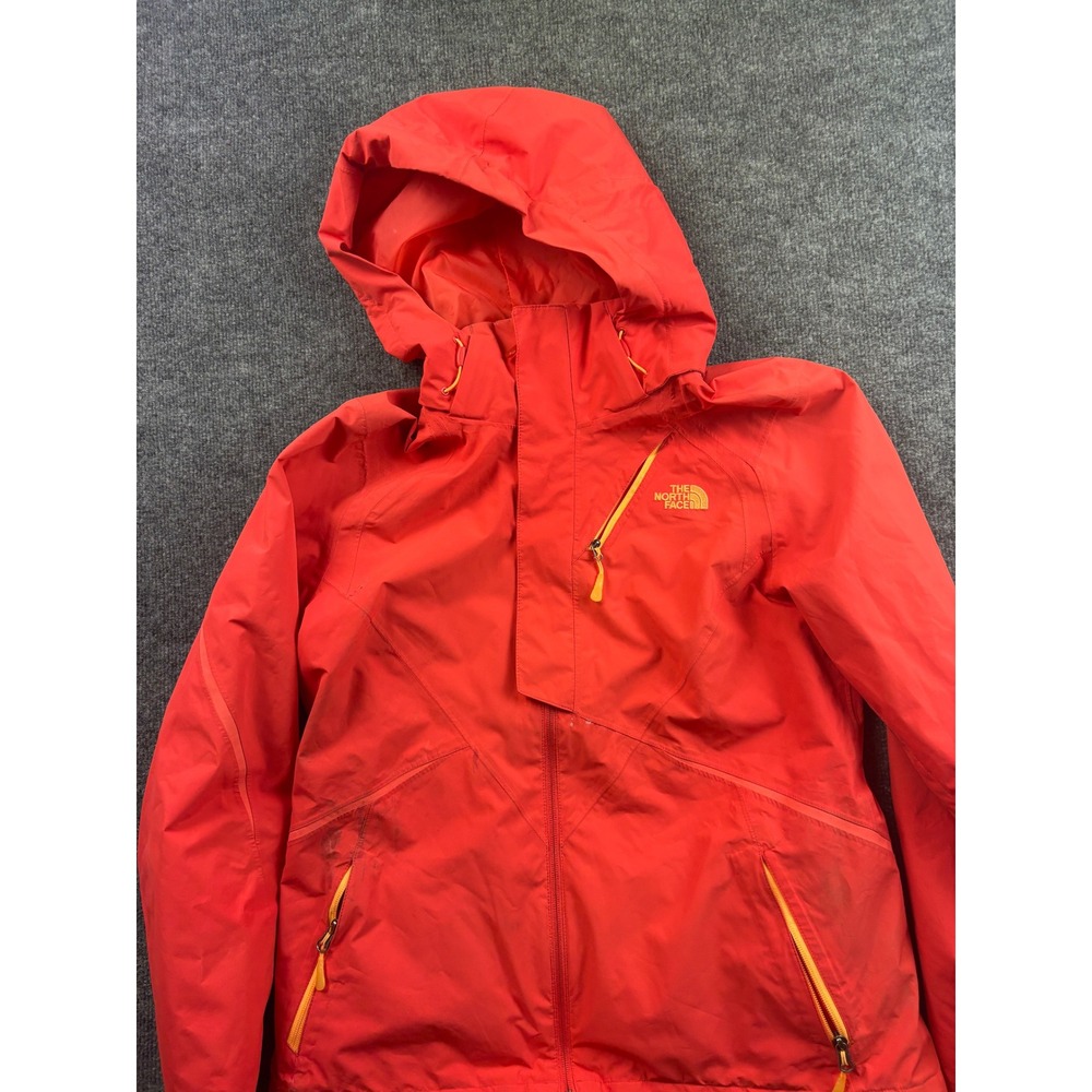 The North Face HyVent Hooded Jacket Womens Large Pink/Red Waterproof Rain Coat